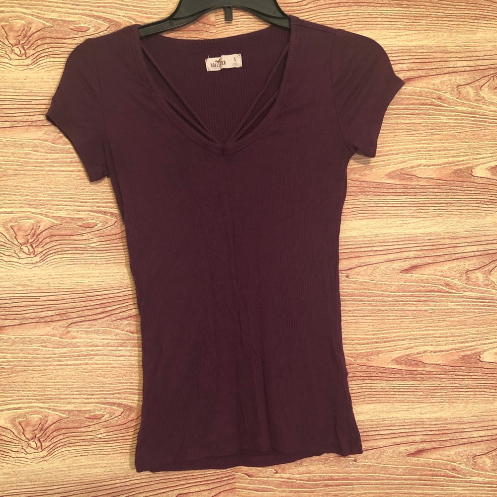 Hollister short sleeve purple sweater size small